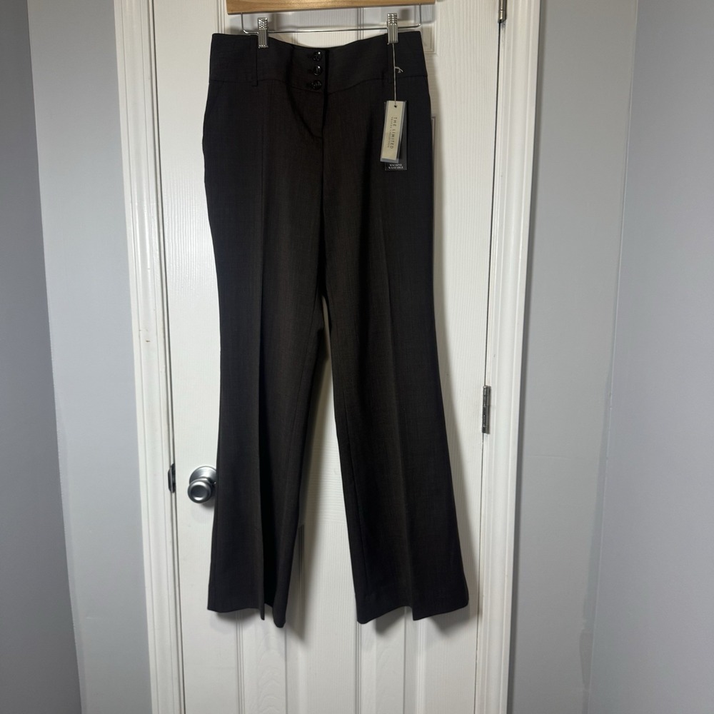 The Limited Size 6 Brown Travel Collection High Waist Flare Leg Women Pants NWT